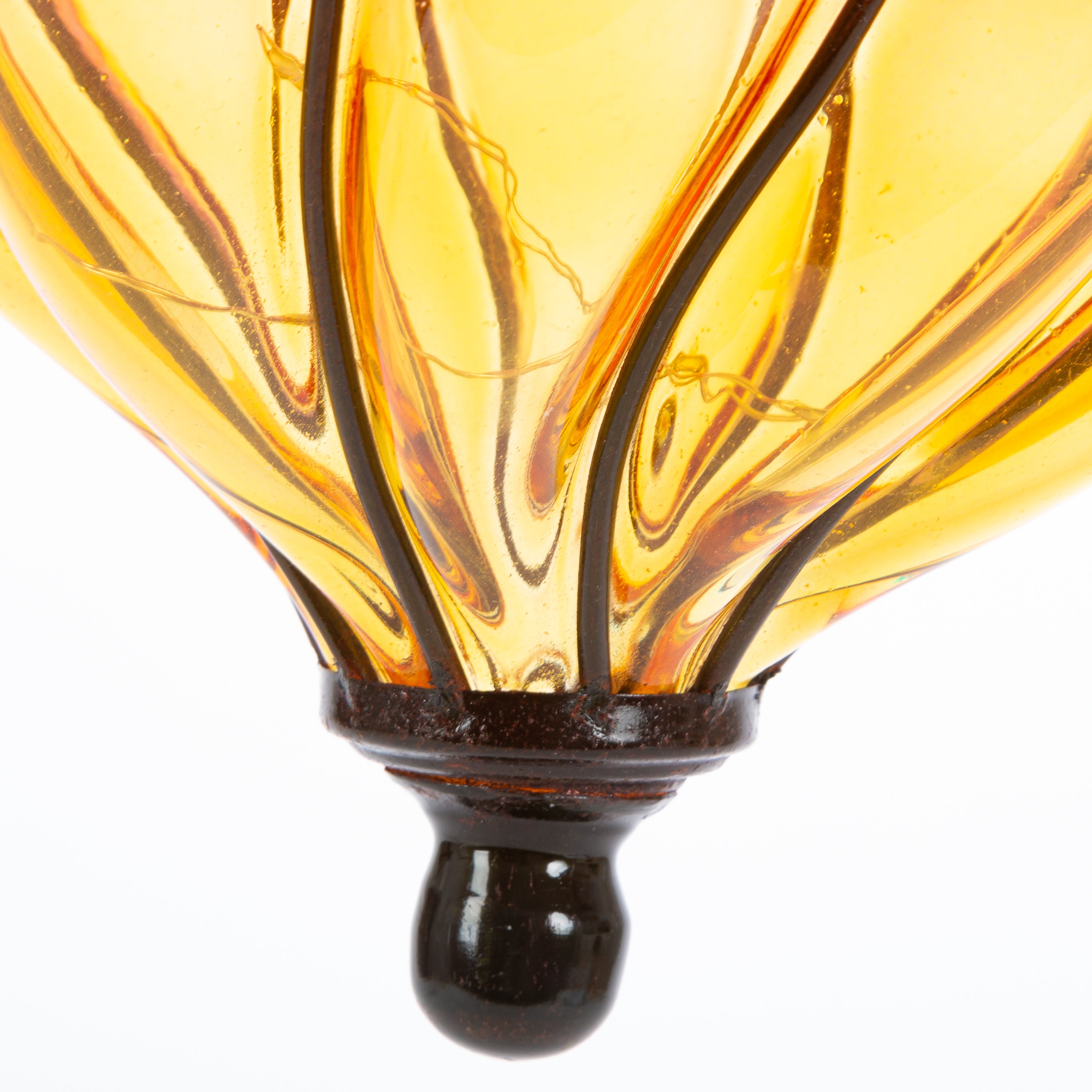 5.9 in Solar Lit Hand Blown Glass Luminary, set of 3